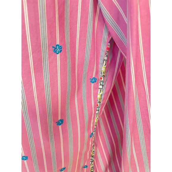 Robert Graham The Freshly Laundered Pink stripe & Embroidered Shirt XXL - Picture 4 of 8